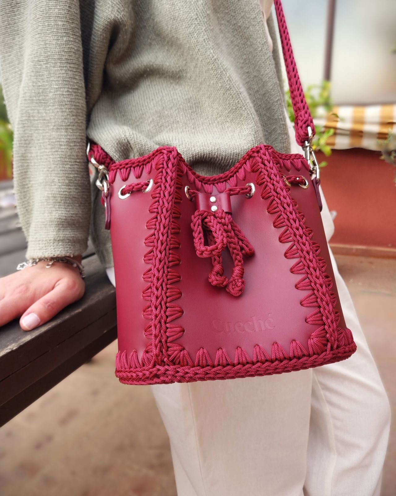 Bolso Bombonera Olga M Burdeos