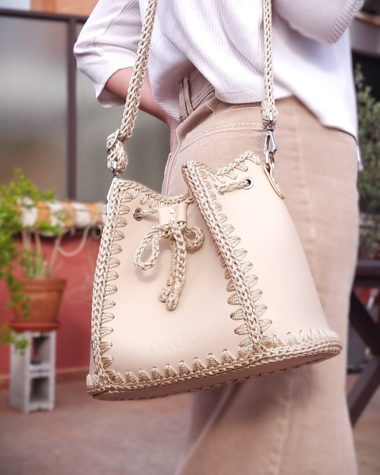 Bolso Bombonera Olga L Beige