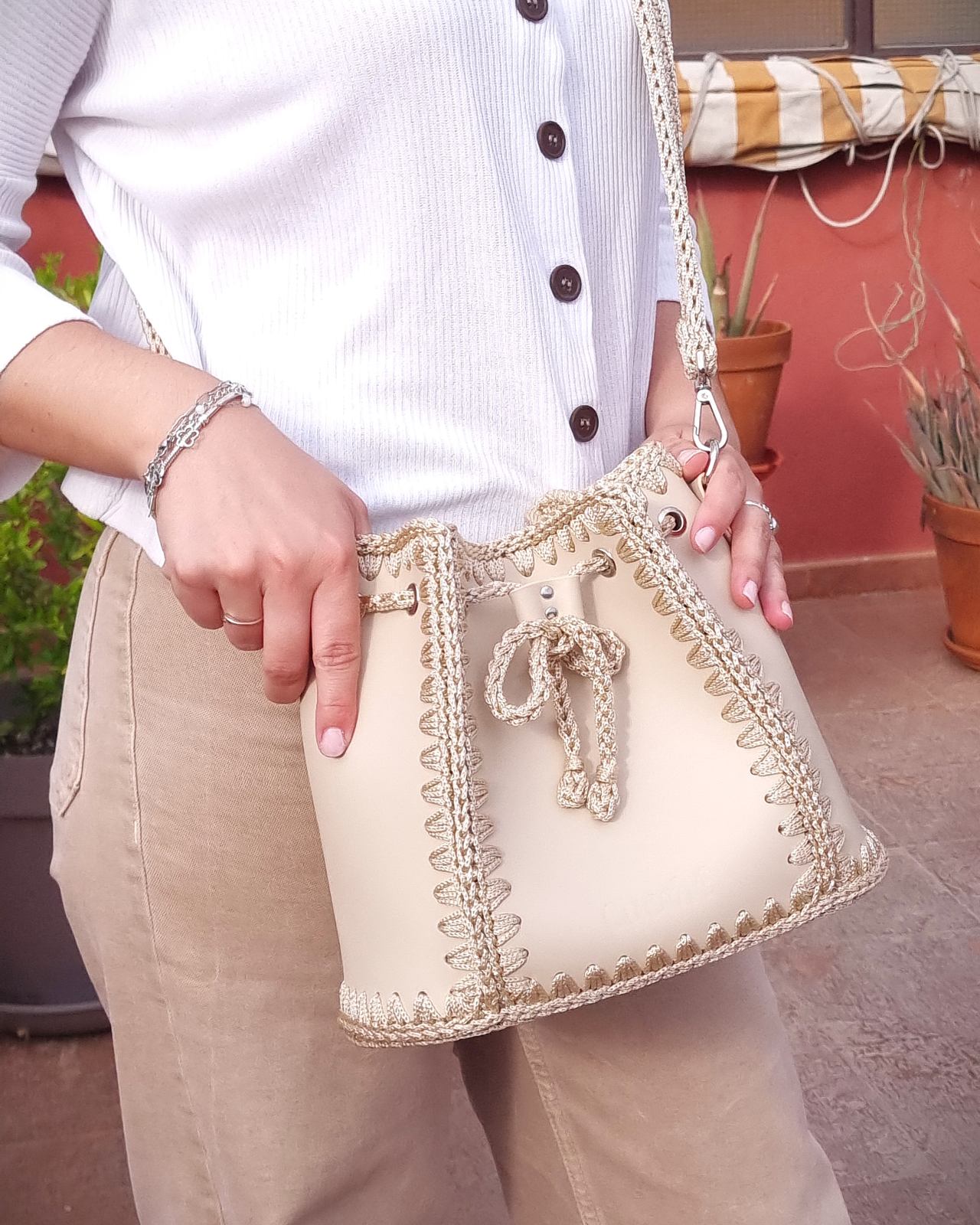 Bolso Bombonera Olga L Beige