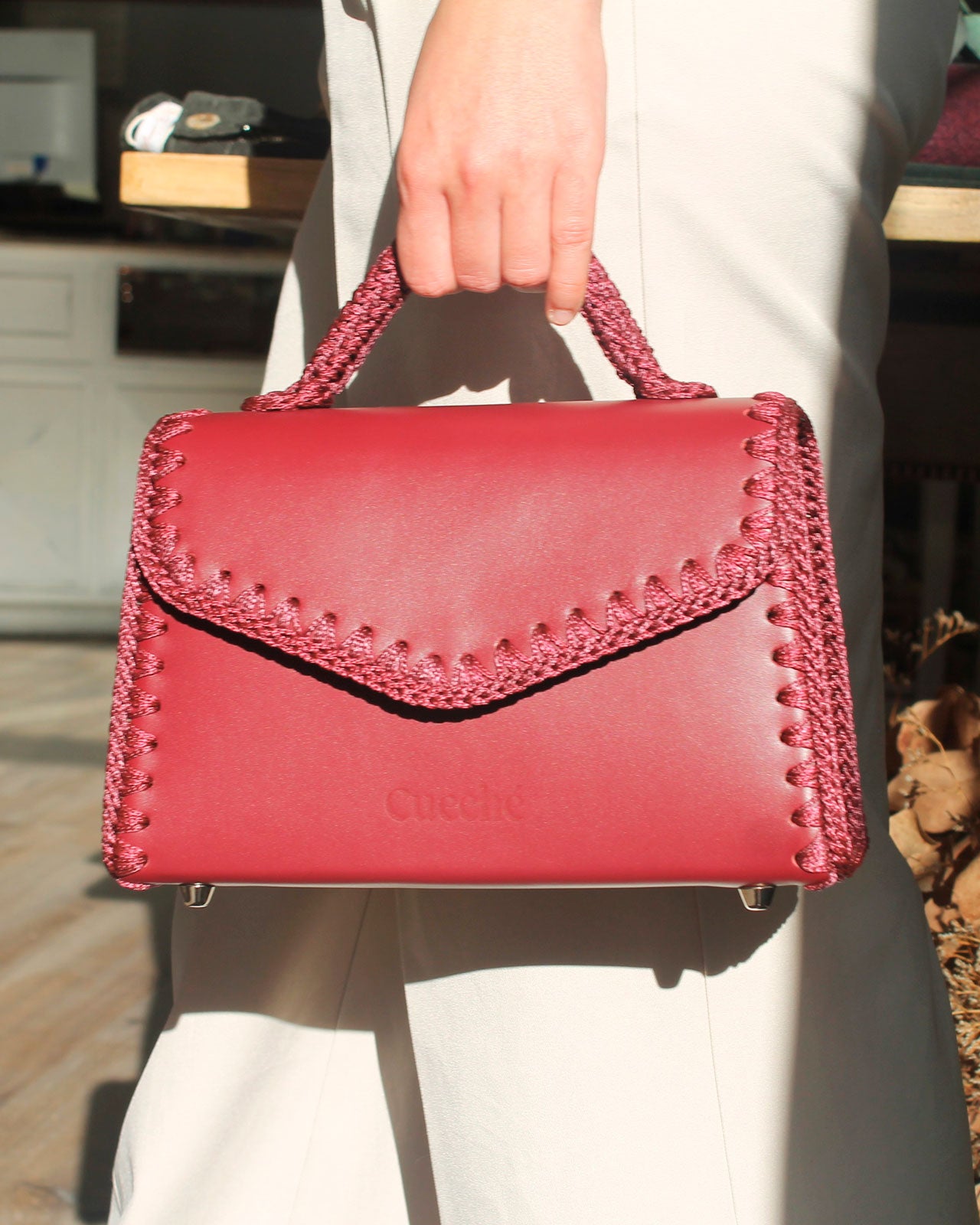 Bolso Satchel Sofia M Burdeos