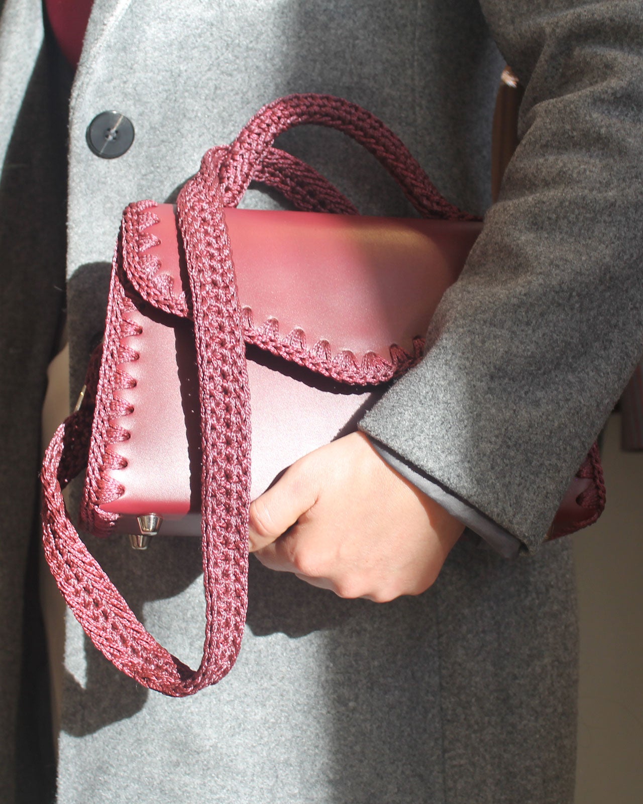 Bolso Satchel Sofia M Burdeos
