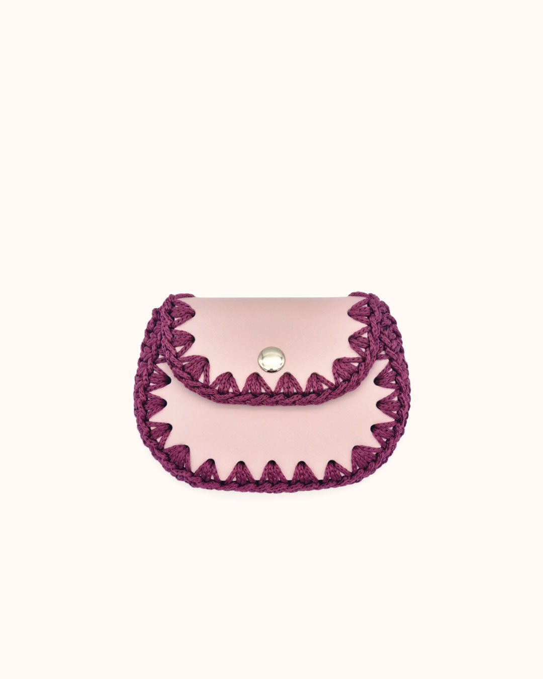 Monedero de Cuero Rosa Claro