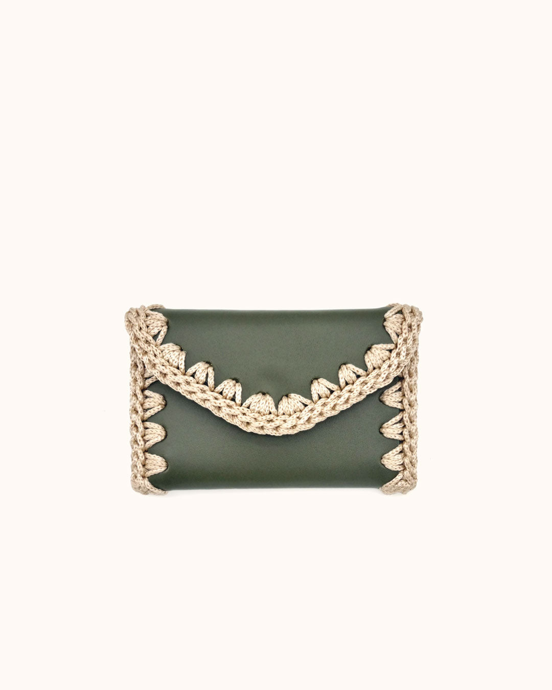 Monedero Tarjetero de Cuero Verde