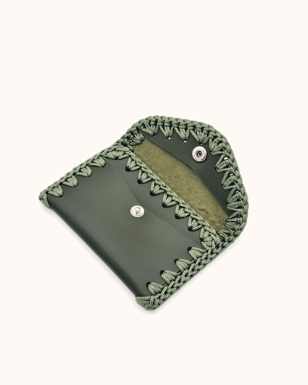 Monedero Tarjetero de Cuero Verde