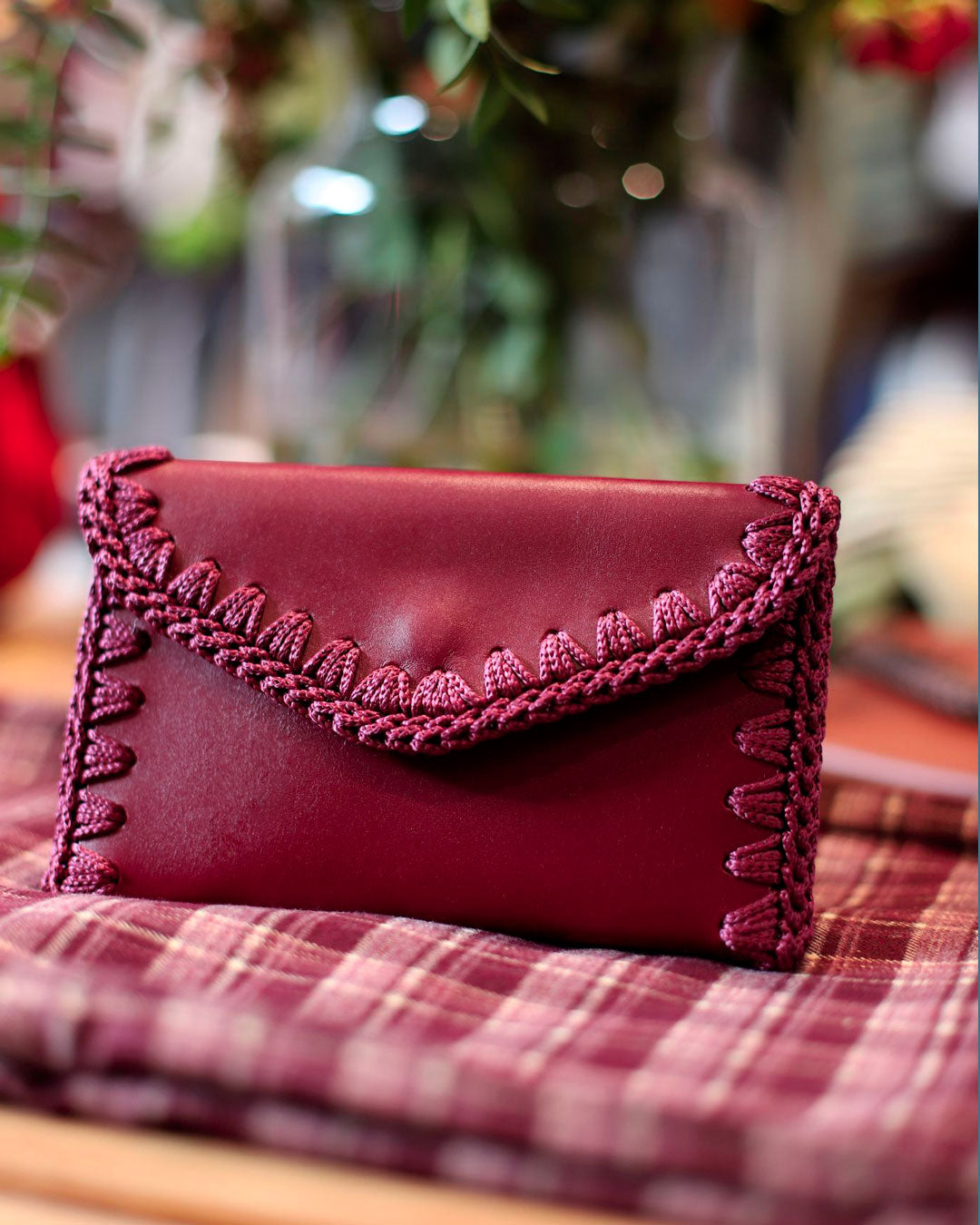 Cartera de Cuero Burdeos