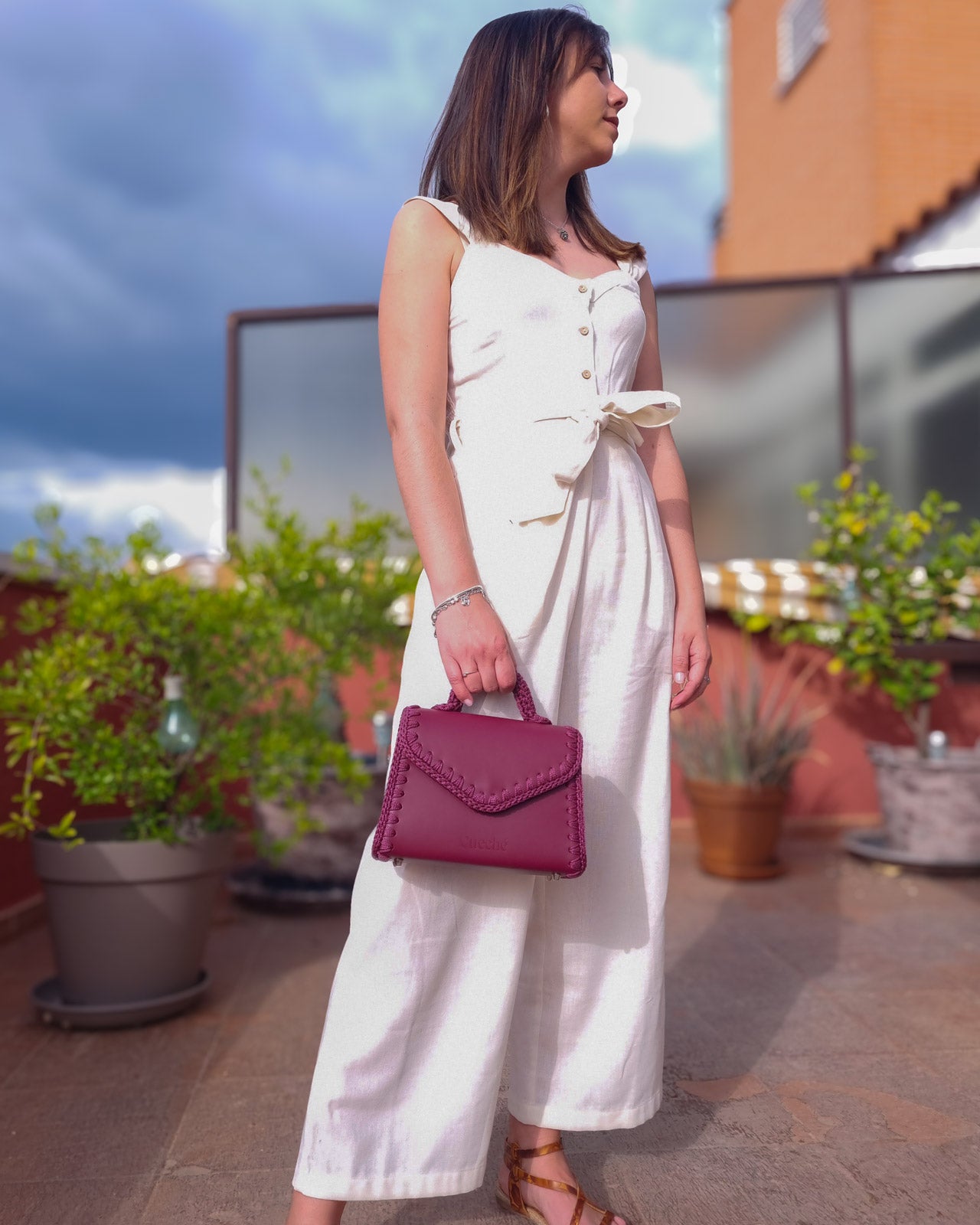 Bolso Satchel Sofia S Burdeos