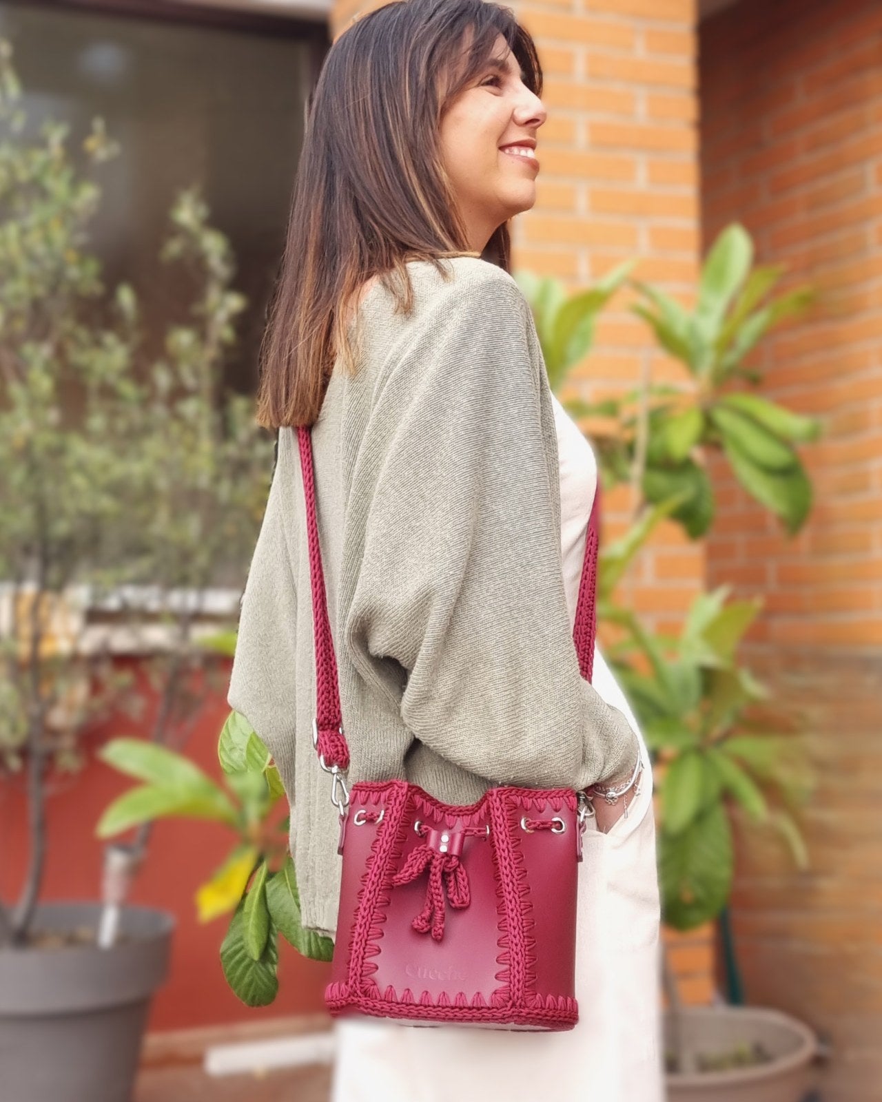 Bolso Bombonera Olga M Burdeos