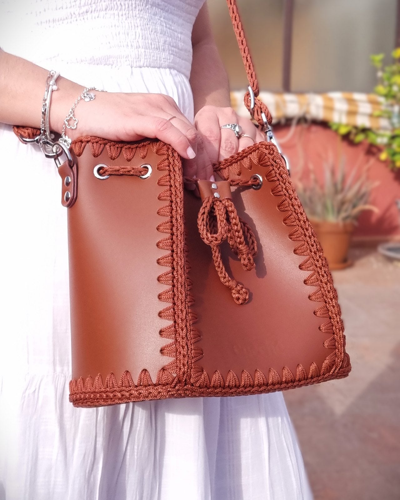 Bolso Bombonera Olga L Marrón