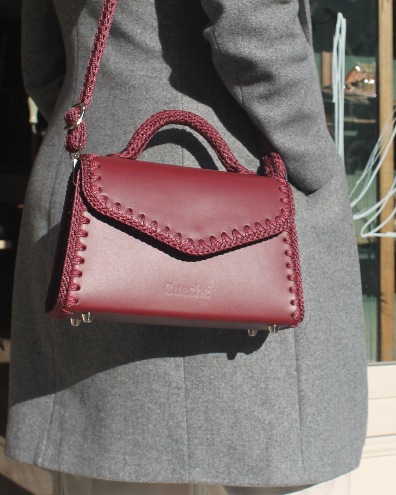 Bolso Satchel Sofia M Burdeos