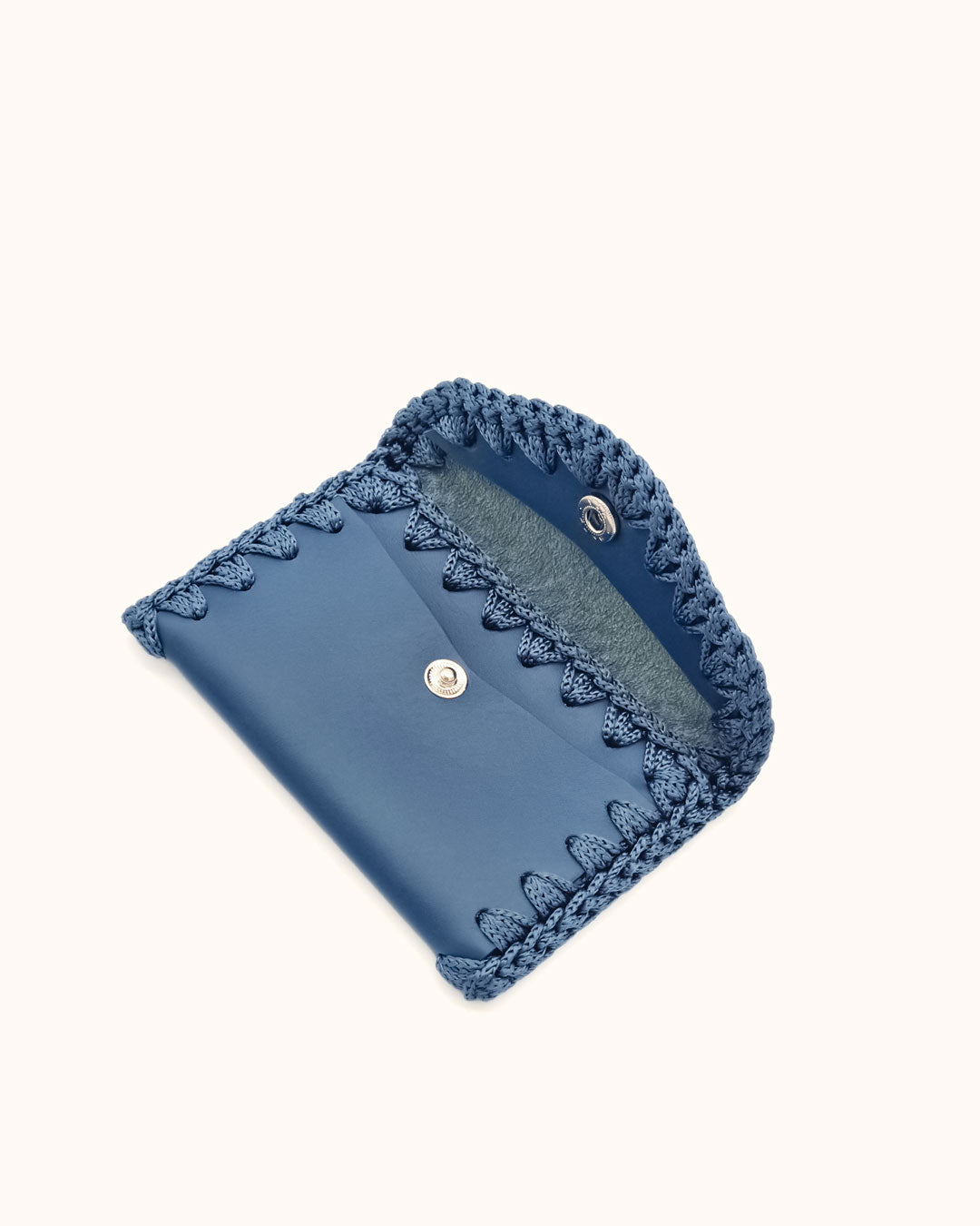 Monedero Tarjetero de Cuero Azul