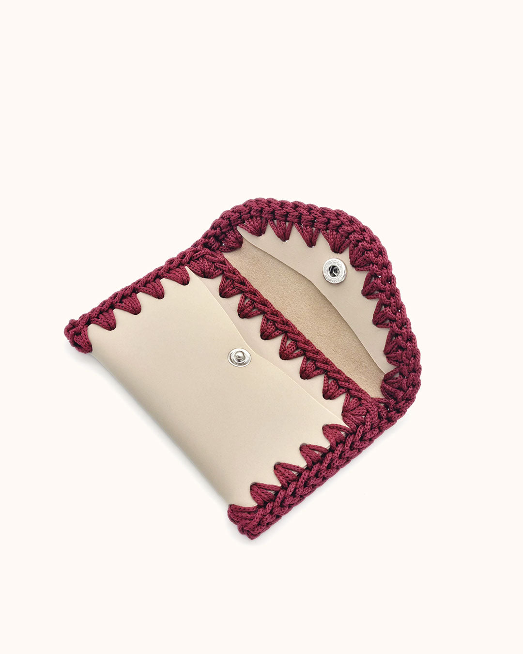 Monedero Tarjetero de Cuero Beige